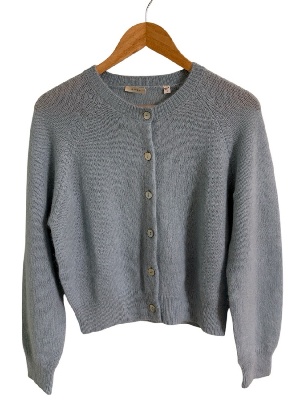 Doen Petra Cardigan Alpaca Wool Blend Size Small Glass Slipper Blue